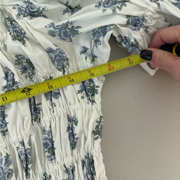 Antonio Melani Blue Floral Smocked Midi Dress NWT Size 12 Cottagecore - Picture 9 of 14